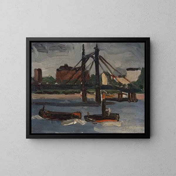 La Tamise à Battersea - Christopher Wood — indrammet kunstværk på væggen
