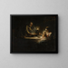 En indendørs scene med Den Hellige Familie ved bordet - Cirkel af Jean-Honoré Fragonard — indrammet kunstværk på væggen
