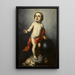 L'enfant Jésus holder en globus - Cirkel af Bartolomé Esteban Murillo — indrammet kunstværk på væggen