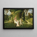 Vénus og Cupidon i et landskab - Cirkel af Giorgione — indrammet kunstværk på væggen