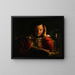 Portrait af en lærde i sit studie - Cirkel af Joseph Wright of Derby — indrammet kunstværk på væggen