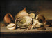 Tropiske skaller på en stenrand, inklusive en conque, en kæmpe murex, porcelæns- og ormepartier - Nicolaus Matthes kreds — visning af kunstværket