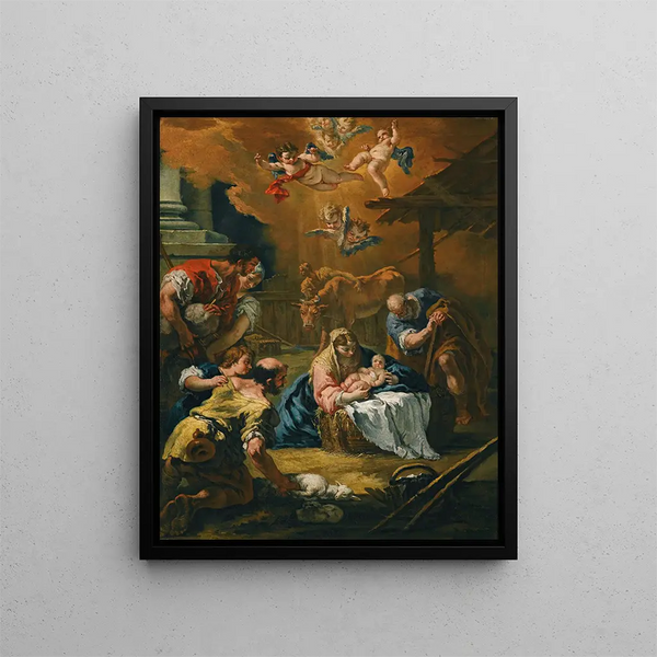 L'Adoration des bergers - Cercle de Sebastiano Ricci — indrammet kunstværk på væggen