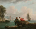 Fiskere på en middelhavsstrand - Claude-Joseph Vernet — visning af kunstværket