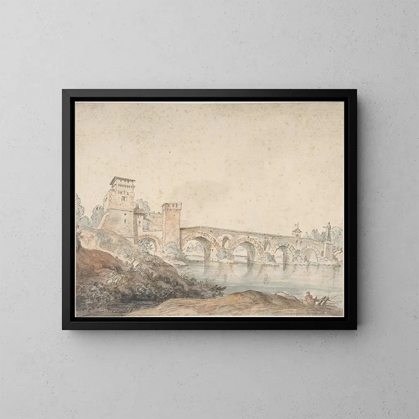 Pont Molle, Rom - Claude-Joseph Vernet — indrammet kunstværk på væggen