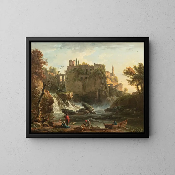 Vue de Tivoli - Claude-Joseph Vernet — indrammet kunstværk på væggen