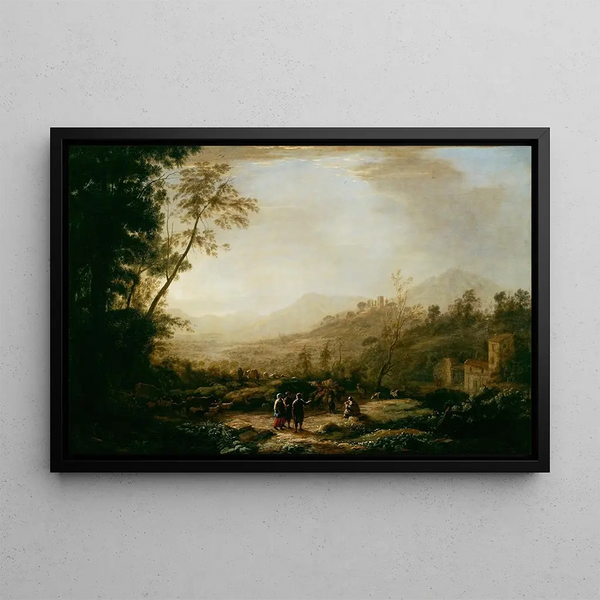 Solopgang - Claude Lorrain — indrammet kunstværk på væggen