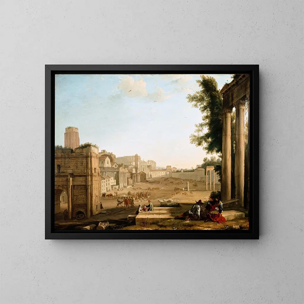 Le Campo Vaccino à Rome - Claude Lorrain — indrammet kunstværk på væggen