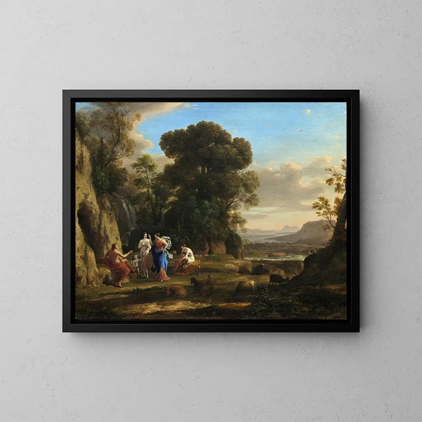 Le Jugement de Paris - Claude Lorrain — indrammet kunstværk på væggen