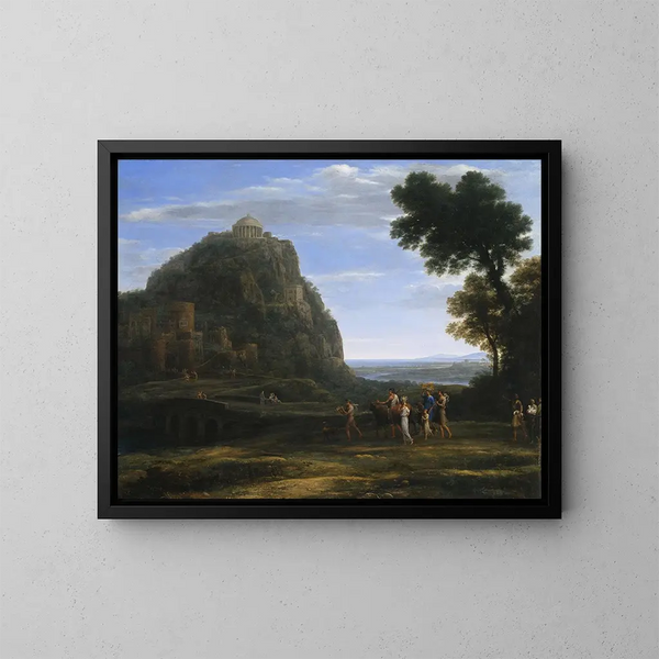 Vue de Delphes avec une procession - Claude Lorrain — indrammet kunstværk på væggen