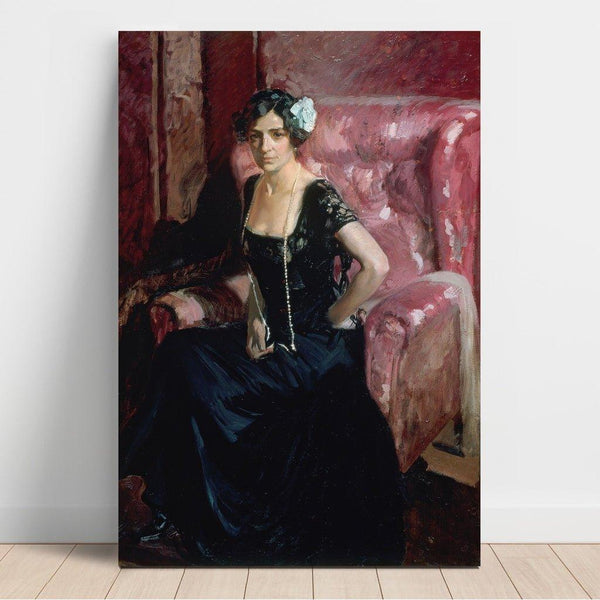 Reproduktion af maleriet Clotilde i aftenkjole - Joaquín Sorolla