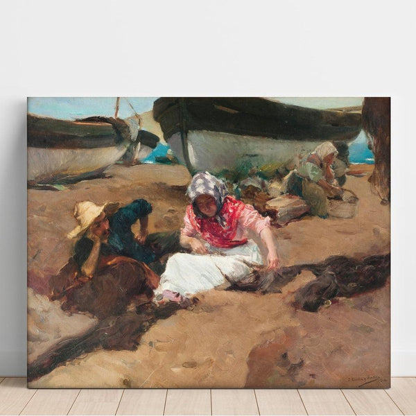Reproduktion af maleriet Componiendo la Red - Joaquín Sorolla