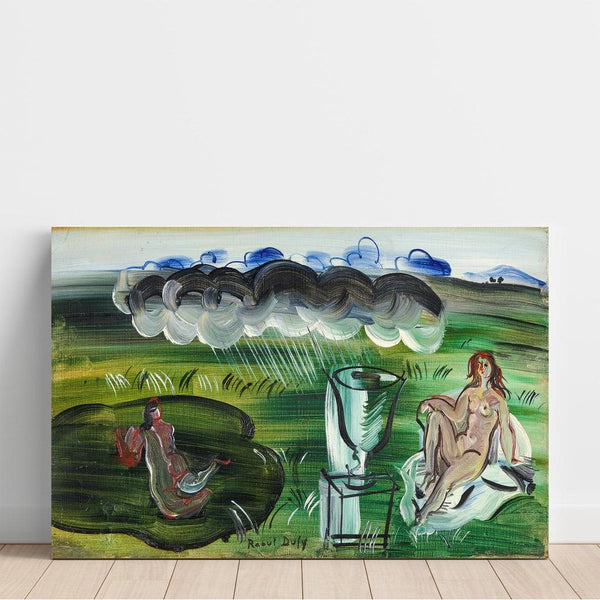 Reproduktion af maleriet Komposition med Vase og Nøgne - Raoul Dufy