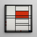 Komposition af rød og hvid nr. 1 Komposition nr. 4 med rød og blå - Piet Mondrian — vægpræsentation af kunstværket