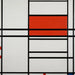 Komposition af rød og hvid nr. 1 Komposition nr. 4 med rød og blå - Piet Mondrian — vist i et interiør