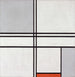 Reproduktion af maleriet Komposition nr. 1 Grå-Rød - Piet Mondrian