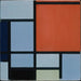 Reproduktion af maleriet Komposition nr. 1 Grå-Rød - Piet Mondrian