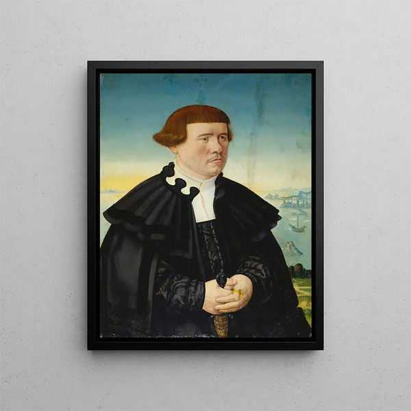 Portrait af en mand fra familien Stralenberg - Conrad Faber von Kreuznach — indrammet kunstværk på væggen