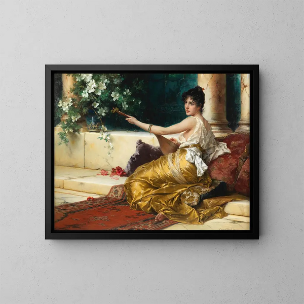 Le spiller på mandolin - Conrad Kiesel — indrammet kunstværk på væggen