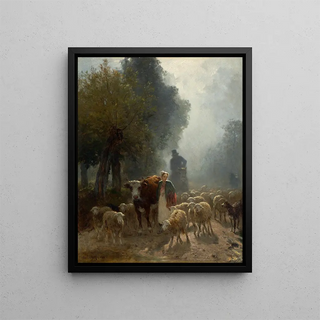 Constant Troyon - Going To Market On A Misty Morning.webp