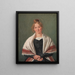 Portrait af Hanne Wanscher født Wegener - Constantin Hansen — indrammet kunstværk på væggen
