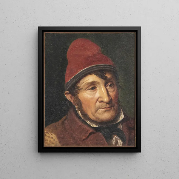 Portrait af Jean Holm Lem ved Bombebssen - Constantin Hansen — indrammet kunstværk på væggen