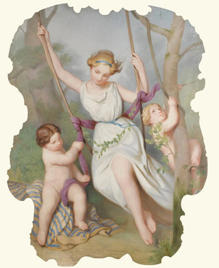 Continental School - Girl On A Swing With Two Children.webp