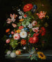 Naturstilleben med blomster i en glasvase - Kontinentale Skole — visning af kunstværket