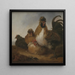 Ko and høner, objekttype - Aelbert Cuyp — indrammet kunstværk på væggen