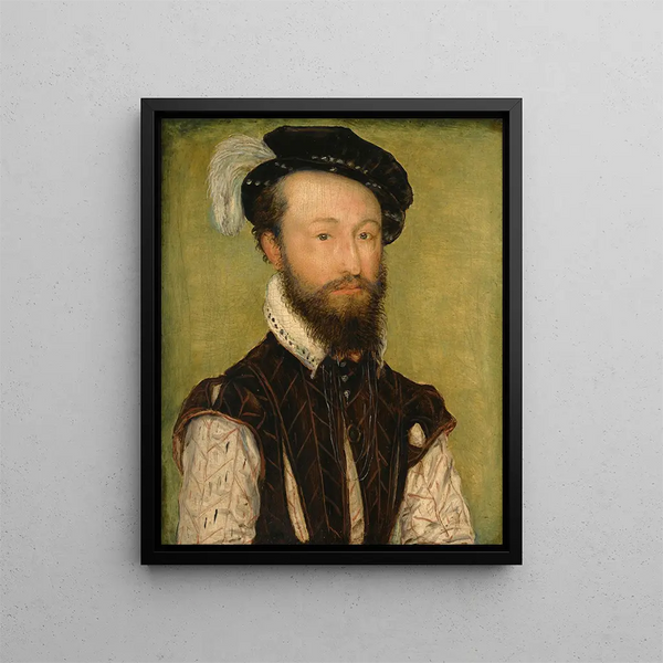 Portrait af en mand - Corneille de Lyon — indrammet kunstværk på væggen