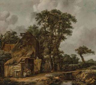 Cornelis Gerritsz Decker - A landscape with a farmhouse by a stream.webp