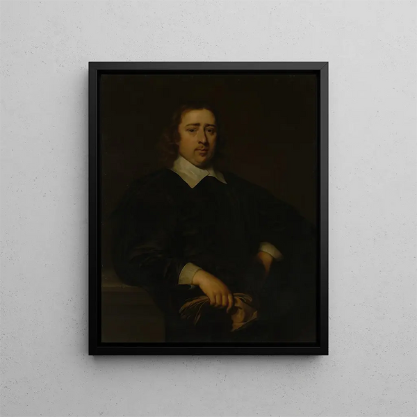 Portrait af en mand - Cornelis Jonson van Ceulen — indrammet kunstværk på væggen