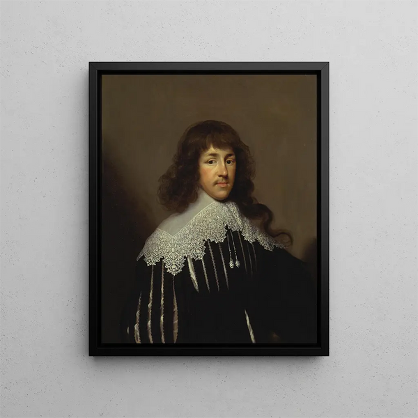 Portrait af en mand sandsynligvis Sir Francis Godolphin - Cornelis Jonson van Ceulen — indrammet kunstværk på væggen