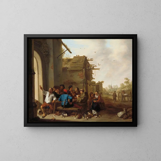 Cornelis Saftleven - Figures before a Village Inn.webp