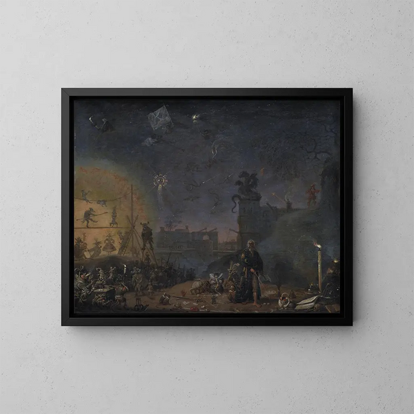 La Vision de l'Enfant du Dimanche - Cornelis Saftleven — indrammet kunstværk på væggen