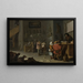 maleri, der forfølger en ko - Cornelis Saftleven — indrammet kunstværk på væggen