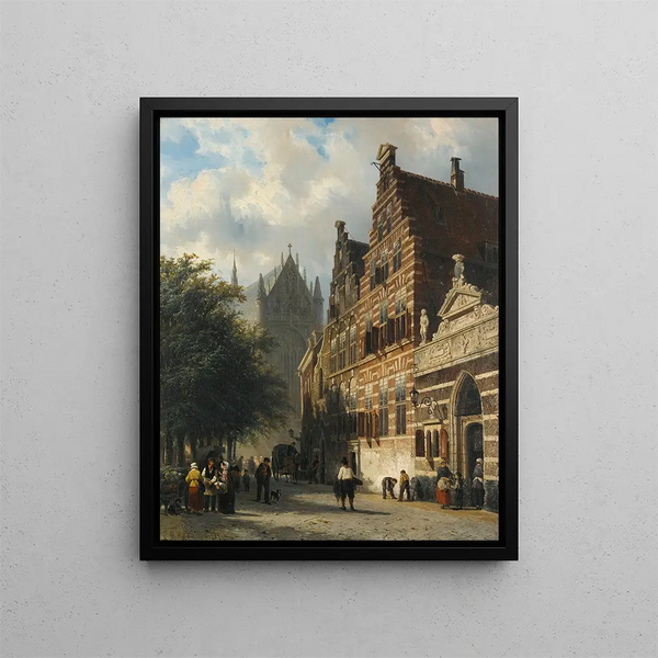 Cornelis Springer - The Kerkgracht In Leiden.webp