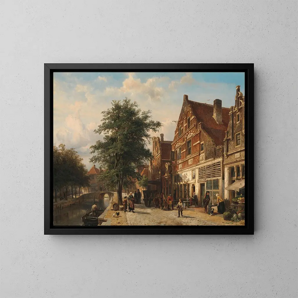 Le Zuiderhavendijk à Enkhuizen - Cornelis Springer — indrammet kunstværk på væggen