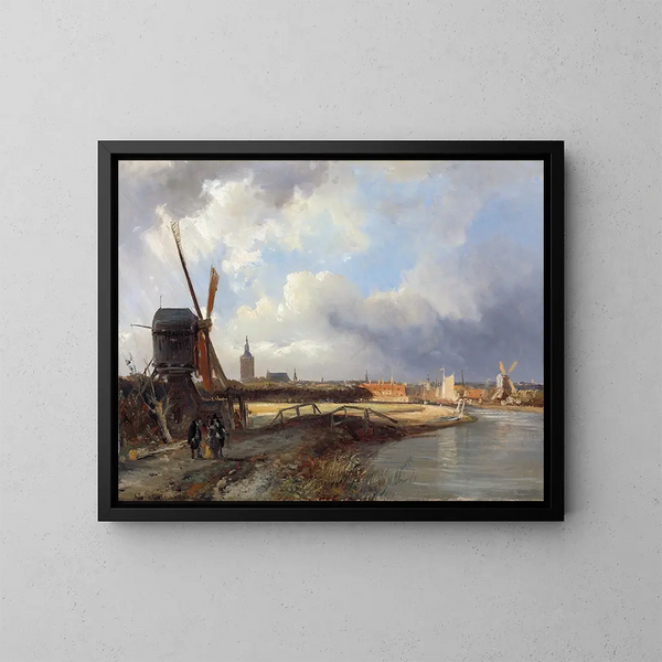 Vue de La Haye - Cornelis Springer — indrammet kunstværk på væggen