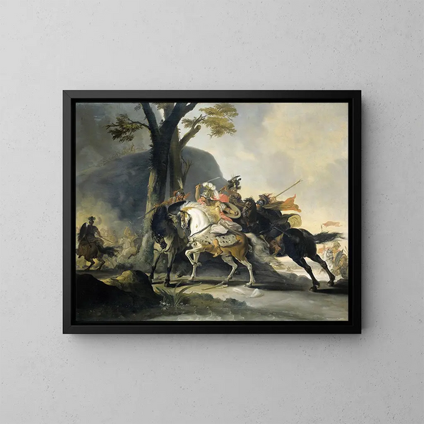 Alexandre den Store ved Granicus-floden mod Perserne - Cornelis Troost — indrammet kunstværk på væggen