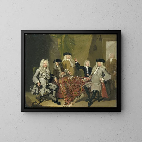 Inspektører fra Collegium Medicum i Amsterdam 1724 - Cornelis Troost — indrammet kunstværk på væggen