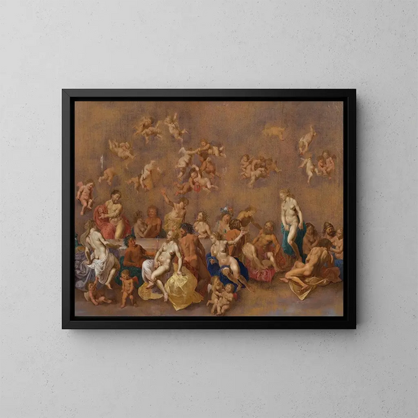 Fête des dieux - Cornelis van Poelenburch — indrammet kunstværk på væggen