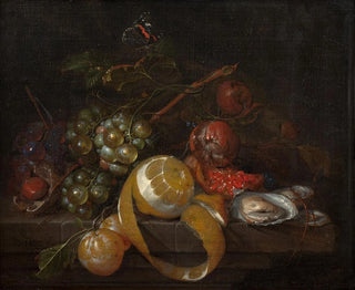 Cornelis de Heem - Composition with lemon grapes and oysters.webp