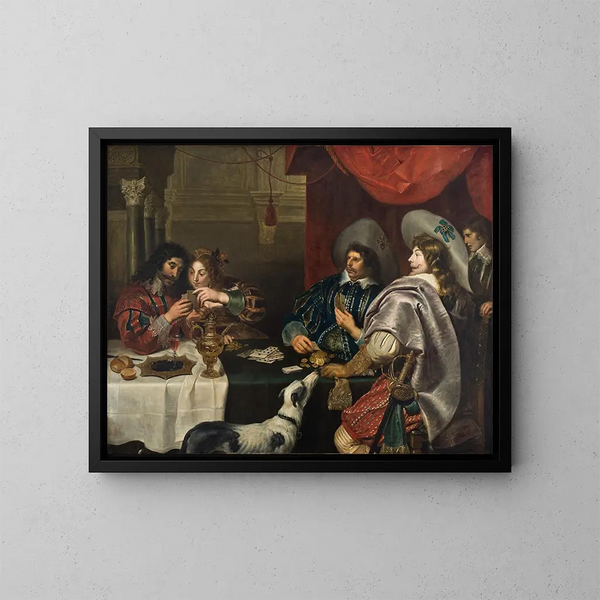 Le Jeu de cartes - Cornelis de Vos — indrammet kunstværk på væggen