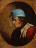 en beboer med blå hue og pibe - Cornelius David Krieghoff — visning af kunstværket