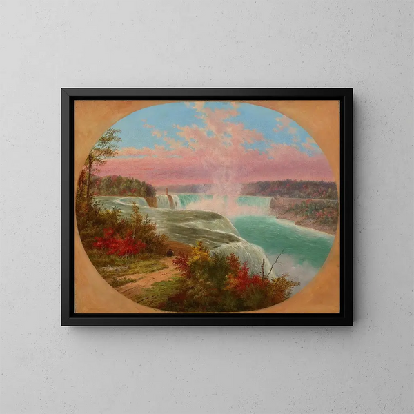 L'artiste à Niagara - Cornelius David Krieghoff — indrammet kunstværk på væggen
