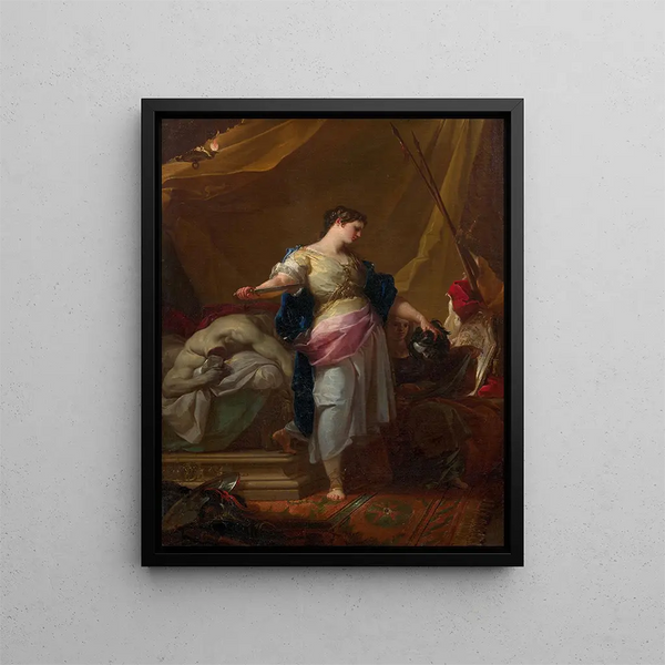 Judith og Holofernes - Corrado Giaquinto — indrammet kunstværk på væggen