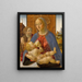 La Vierge à l'Enfant med den unge Sankt Johannes Døberen - Cosimo Rosselli — indrammet kunstværk på væggen