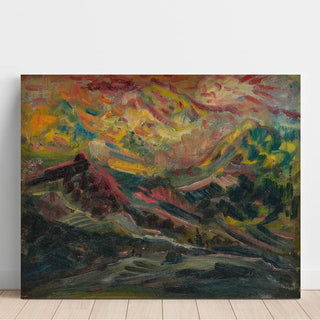 Coucher de soleil dans les montagnes - Arnold Peter Weisz-Kubincan | Reproduction Tableau Décoration murale affiche copie