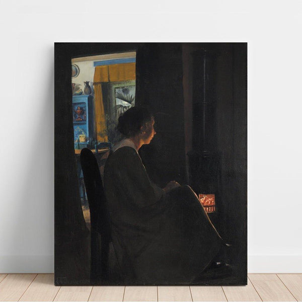 Reproduktion af maleriet Aftenrøde. Kunstnerens kvinde - Laurits Andersen Ring